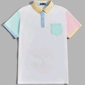 Manfinity Hypemode Mens Cotton Colorblock Pocket Detail Polo Shirt Medium